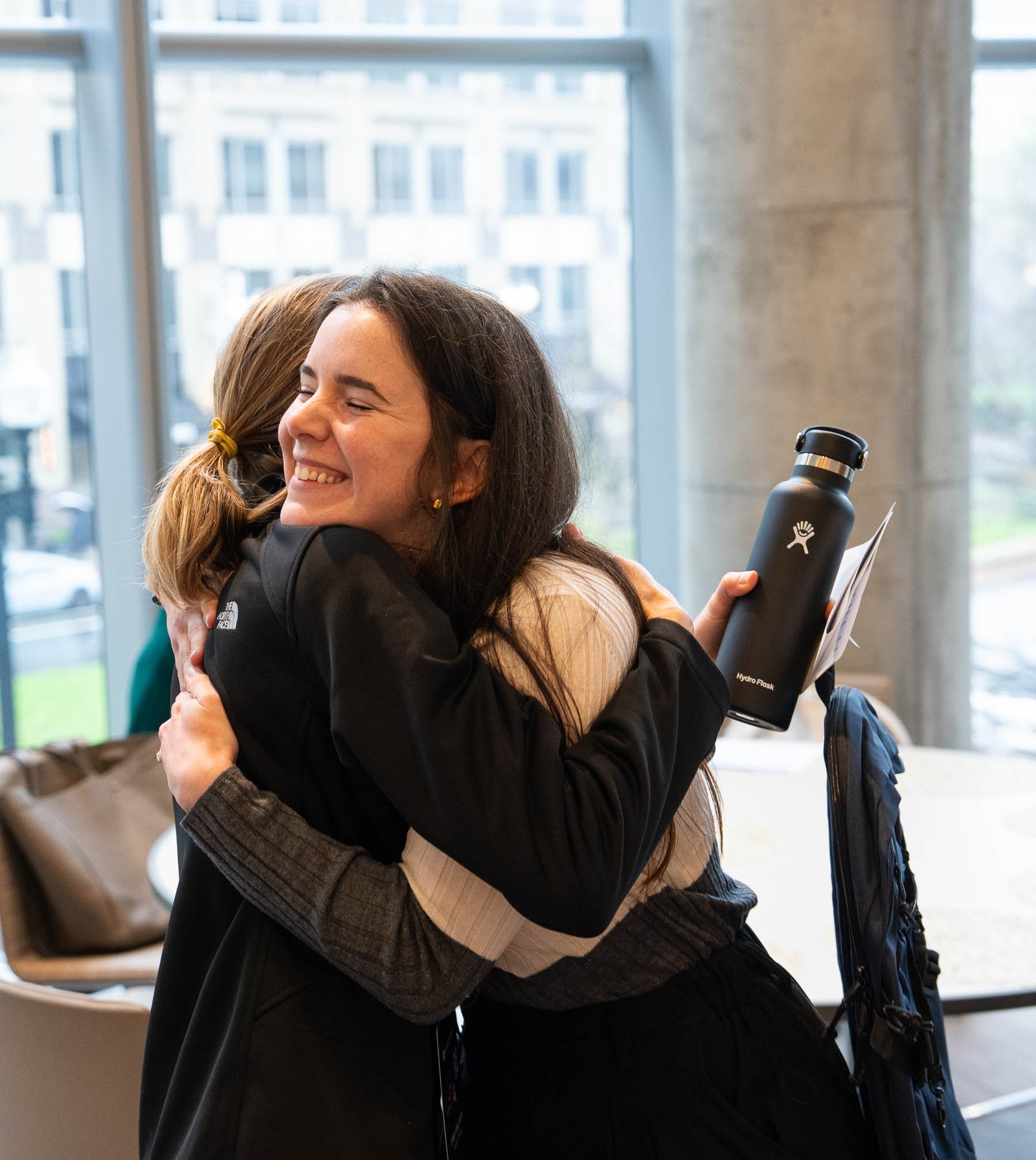 two women hugging