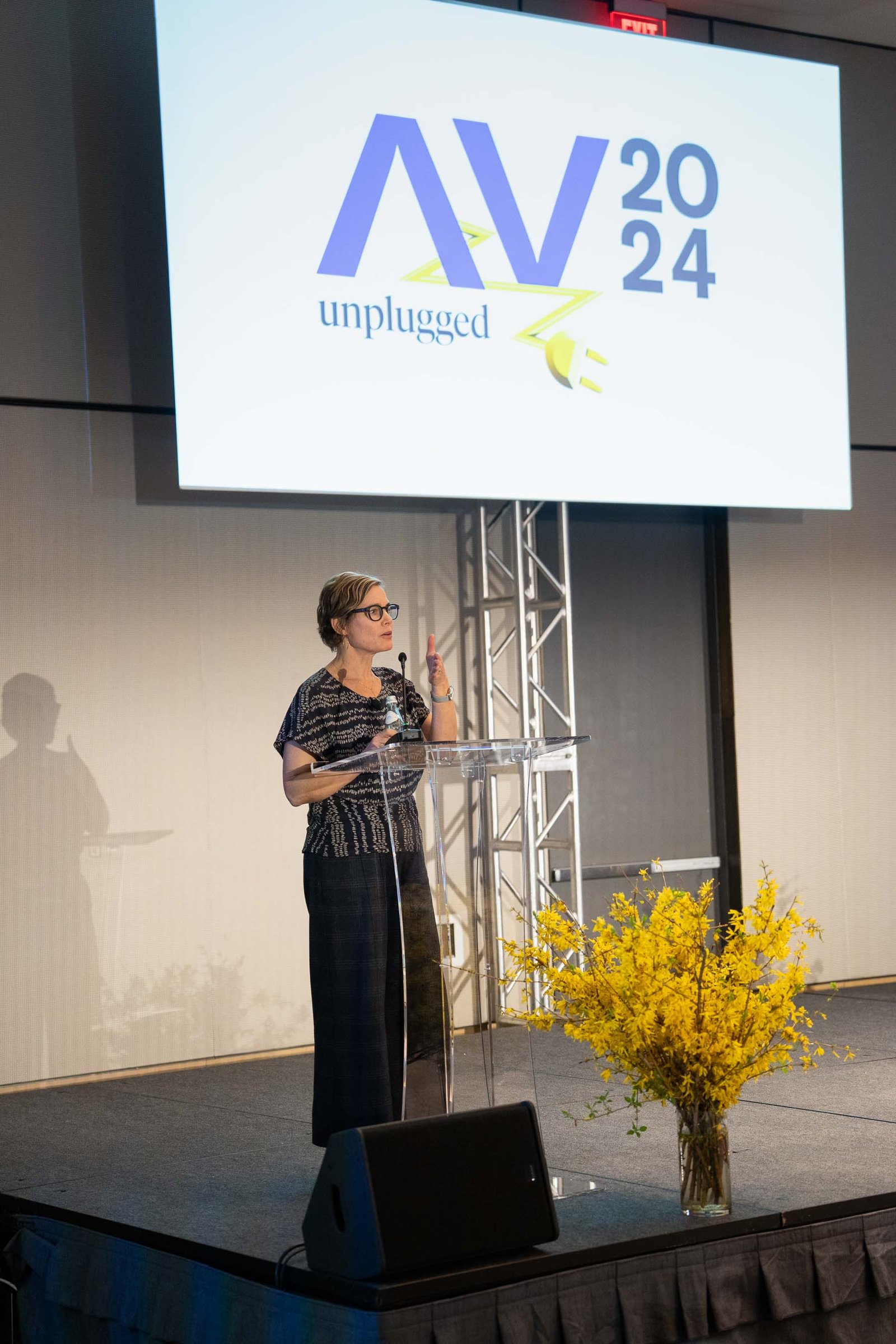 presenter on stage