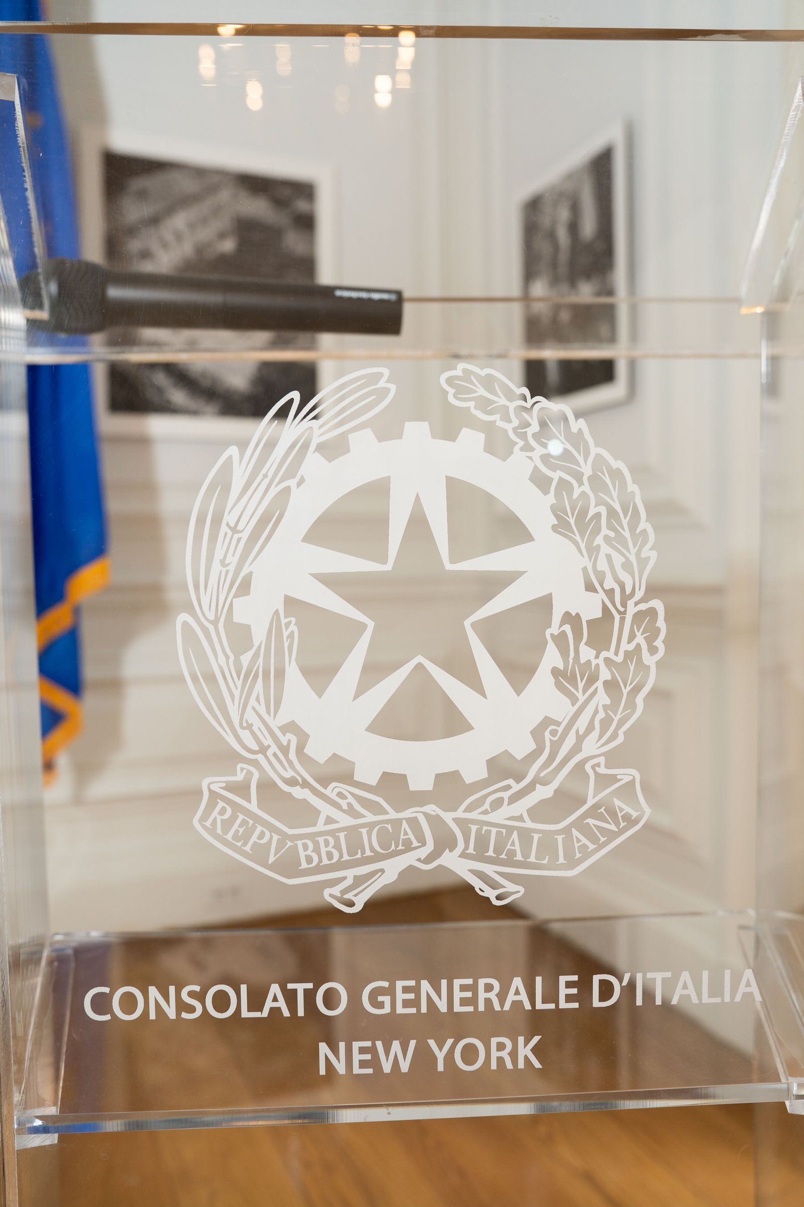 Italian Consulate General New York signage at NIAF event April 2024