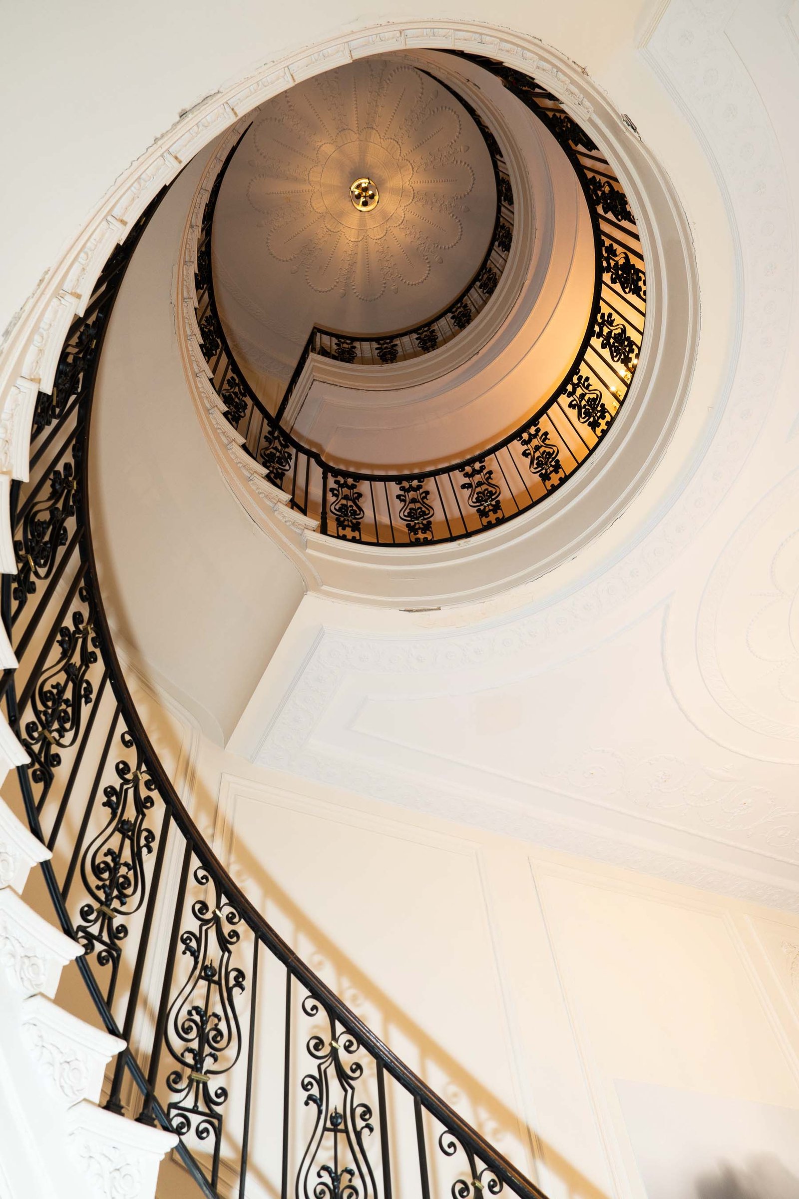 Ornate spiral staircase at Italian Consulate New York City