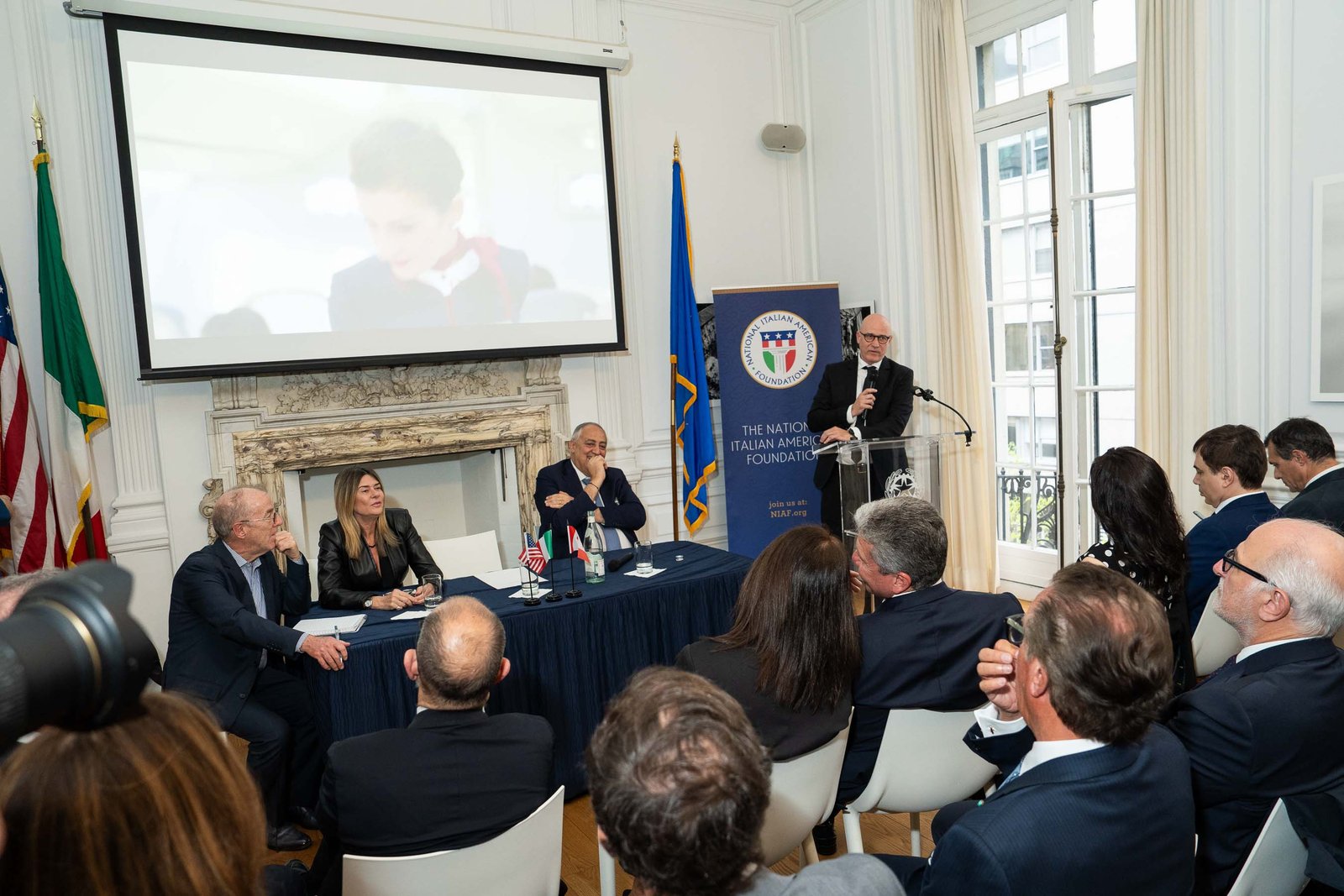 NIAF attendees watching presentation Italian Consulate Manhattan