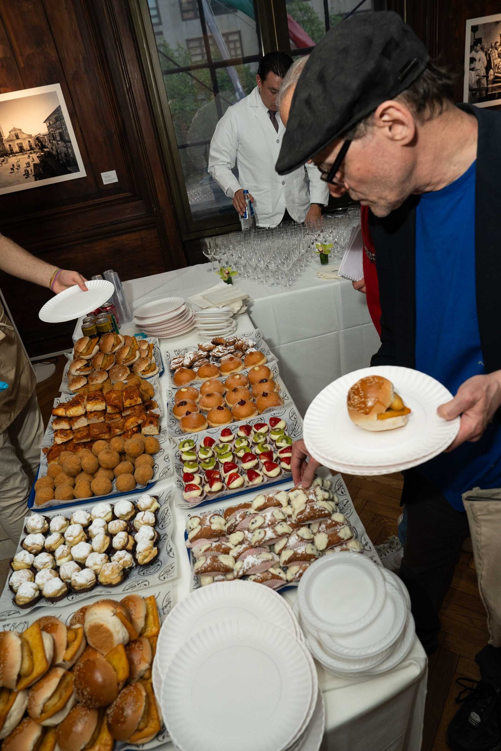 Catered food display at NIAF Italian Consulate reception New York City 2024