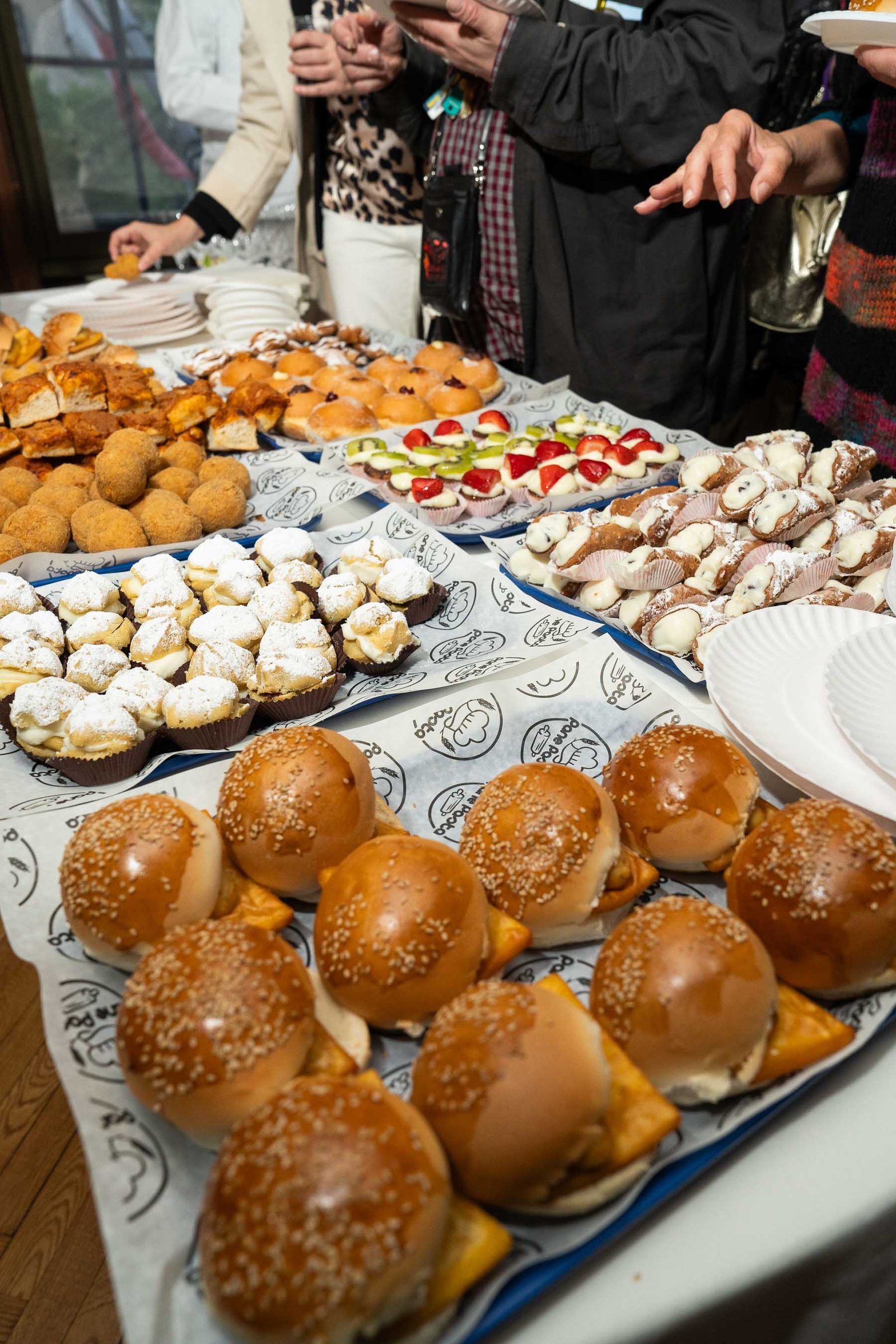 Italian pastries and bread display at NIAF Consulate reception New York City
