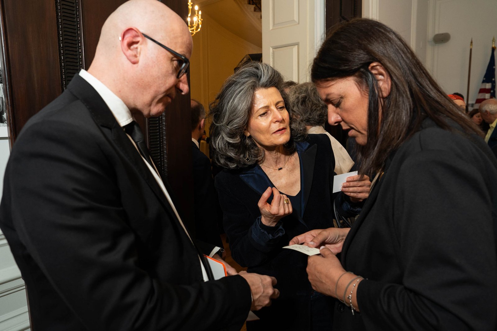 Networking moment at NIAF Italian Consulate reception Manhattan April 2024