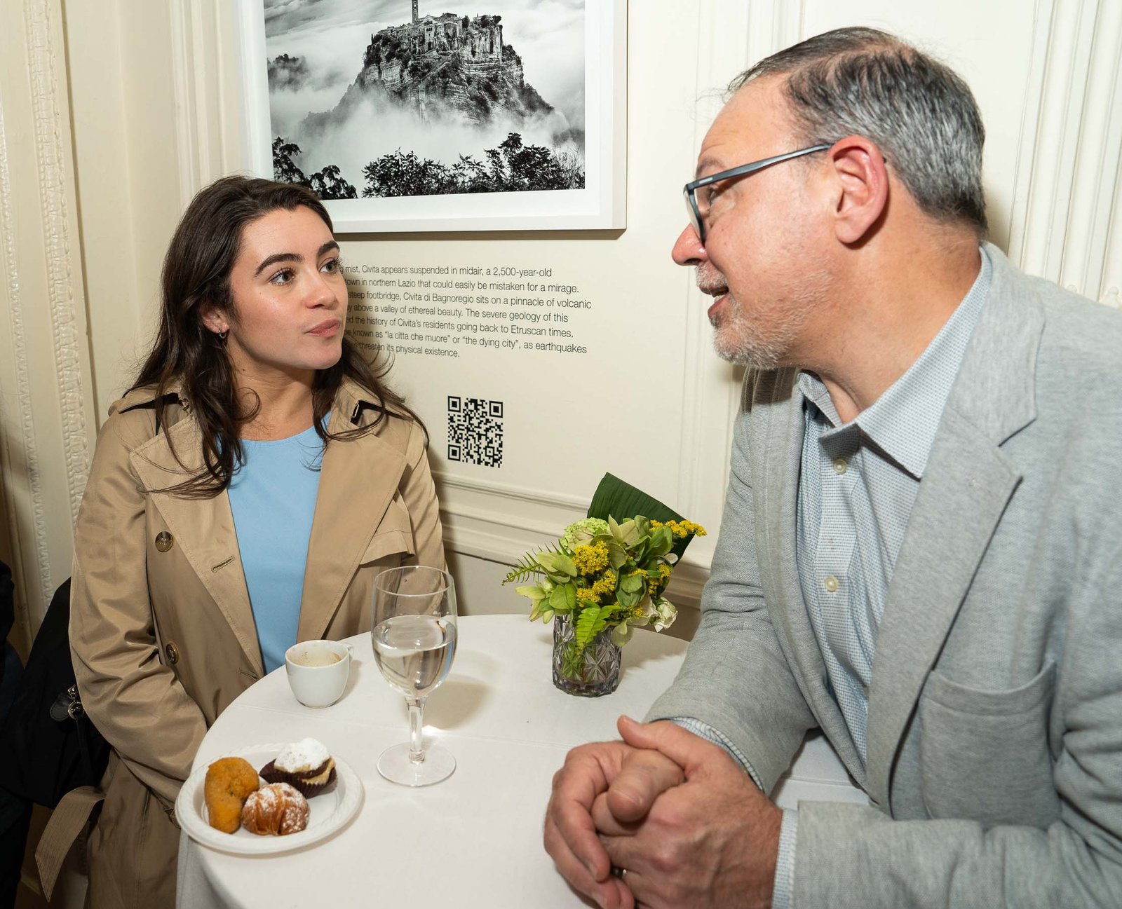 Candid networking conversation at NIAF Italian Consulate event NYC 2024