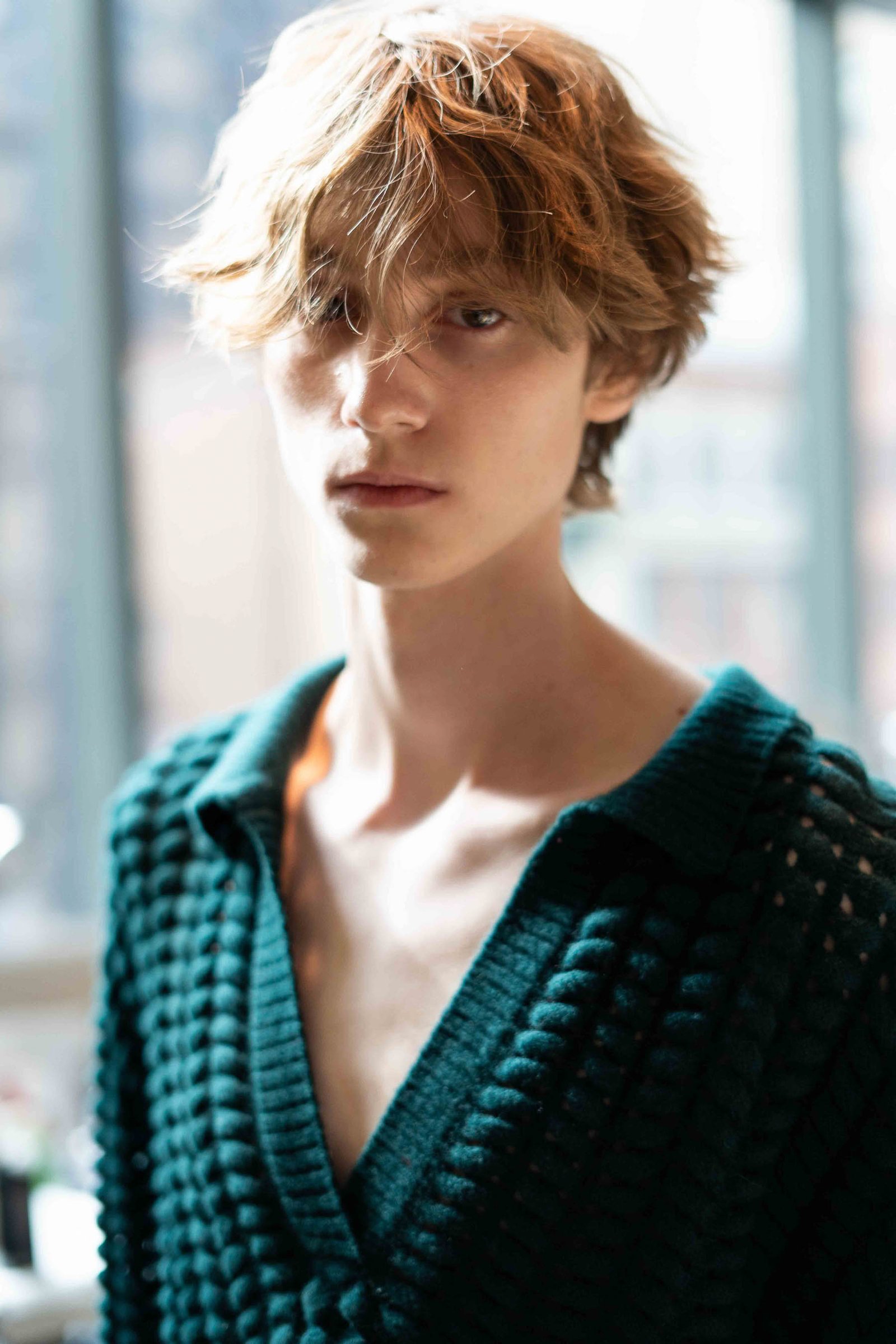 Aknvas model backstage before the NYFW runway show New York City